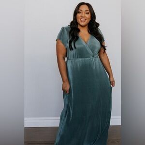 NWT Baltic Born Velvet Ribbed V Neck Crossover Maxi Dress XXXL